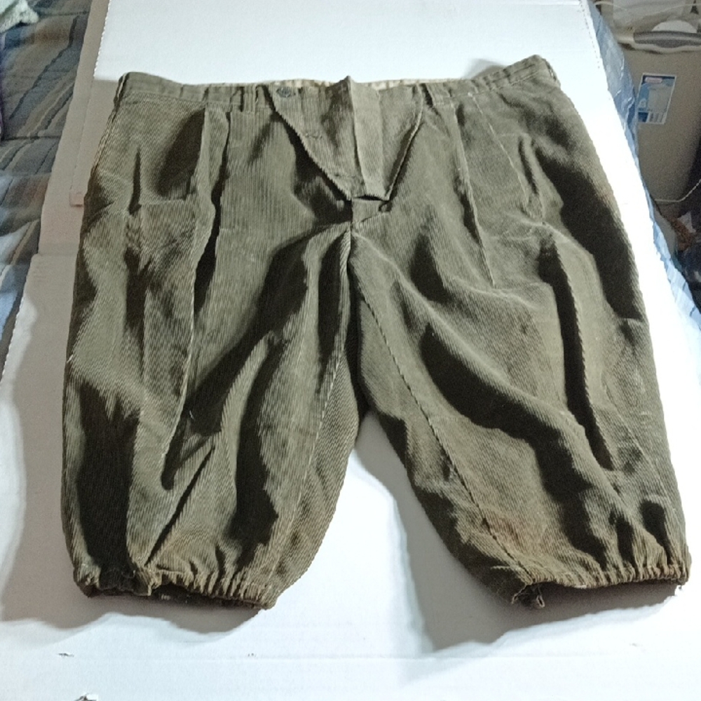 Men's Costume German Octoberfest Corduroy Savane Olive Knickers